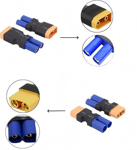 XT90 Male to EC5 Female and XT90 Female to EC5 Male Connector Adapters for RC FPV Drone Car Lipo NiMH Battery Charger ESC in Saudi Arabia