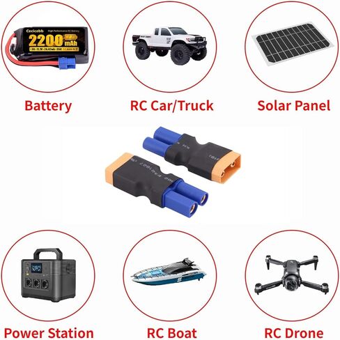 XT90 Male to EC5 Female and XT90 Female to EC5 Male Connector Adapters for RC FPV Drone Car Lipo NiMH Battery Charger ESC in Saudi Arabia