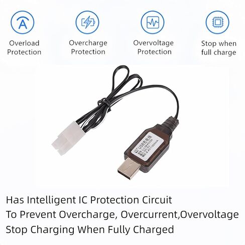 8.4V USB Charger Battery Charging Cable with Standard Tamiya Plug for RC Truck RC Excavator 8.4V NICD/NIMH Battery Charger in Saudi Arabia