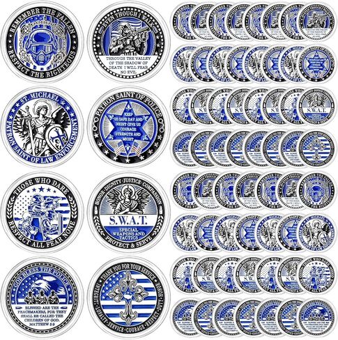 60 Pcs Firefighter Challenge Coins Fire Prayer Commemorative Coins Thank You for Your Service Thin Red Line Double Sided Engraving Appreciation Retirement Gifts for Fireman in Saudi Arabia