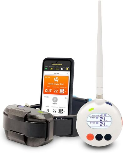 Dogtra Smart Fence نظام سياج كهربائي لاسلكي للكلاب - بدون اشتراك، تنبيهات من طبقتين وتنبيهات التطبيقات، بدون حفر حتى 3/4 فدان، نغمة/اهتزاز/ثابت، مقاومة للماء IPX9K، آمنة للحيوانات الأليفة المحمولة بوزن 35 رطلًا+ in Kuwait