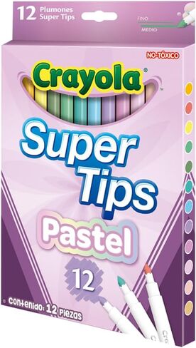 CRAYOLA Bright Supertips Pastel Edition, Pack of 12 in Saudi Arabia