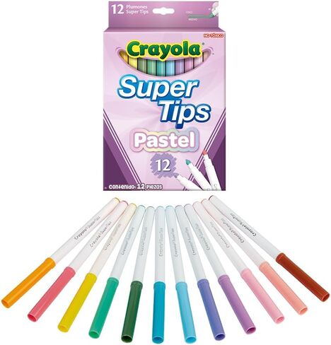 CRAYOLA Bright Supertips Pastel Edition, Pack of 12 in Saudi Arabia
