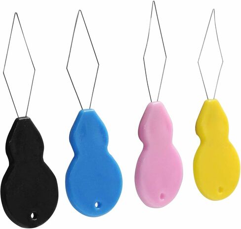 Coufce 20 Packs Mini Needle Threader Sew Needle Threader with Clear Box, Loop Wires Threaders Needle Threader for Sewing Machine (Pink, Black, Blue, Yellow) in Saudi Arabia