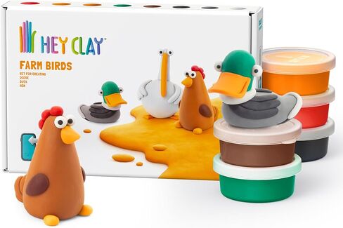 الطين الجاف بالهواء الملون من HEY CLAY للأطفال، 6 علب مع تطبيق تعليمات تفاعلية ممتعة - أنشطة الأطفال بعمر 3 سنوات فما فوق (قوس قزح وحيد القرن: ساطع، غائم، سباركي) in Kuwait