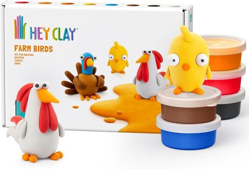 الطين الجاف بالهواء الملون من HEY CLAY للأطفال، 6 علب مع تطبيق تعليمات تفاعلية ممتعة - أنشطة الأطفال بعمر 3 سنوات فما فوق (قوس قزح وحيد القرن: ساطع، غائم، سباركي) in Kuwait