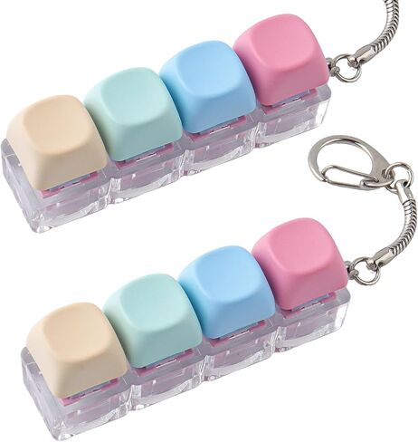 Hyekit 2 Pack Keyboard Fidget Toy - سلسلة مفاتيح كريمية لتخفيف التوتر - أغطية مفاتيح MOA مع ملمس مرضي للغاية، ألعاب تململ هادئة للبالغين، للتركيز على المكتب واضطراب فرط الحركة ونقص الانتباه in Kuwait