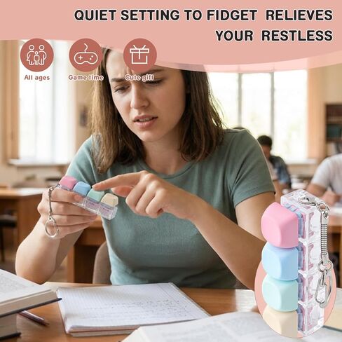 Hyekit 2 Pack Keyboard Fidget Toy - سلسلة مفاتيح كريمية لتخفيف التوتر - أغطية مفاتيح MOA مع ملمس مرضي للغاية، ألعاب تململ هادئة للبالغين، للتركيز على المكتب واضطراب فرط الحركة ونقص الانتباه in Kuwait
