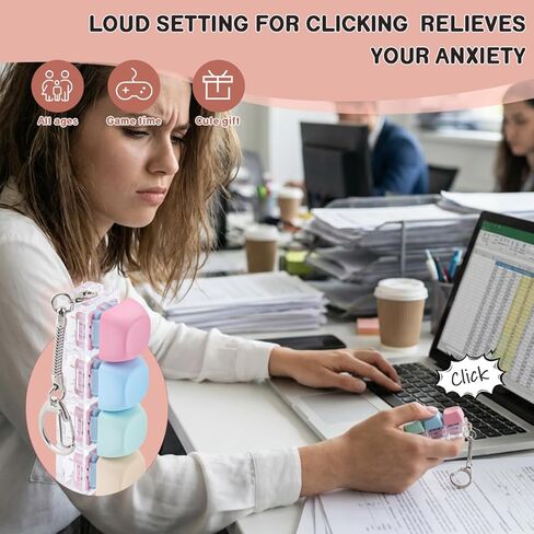 Hyekit 2 Pack Keyboard Fidget Toy - سلسلة مفاتيح كريمية لتخفيف التوتر - أغطية مفاتيح MOA مع ملمس مرضي للغاية، ألعاب تململ هادئة للبالغين، للتركيز على المكتب واضطراب فرط الحركة ونقص الانتباه in Kuwait