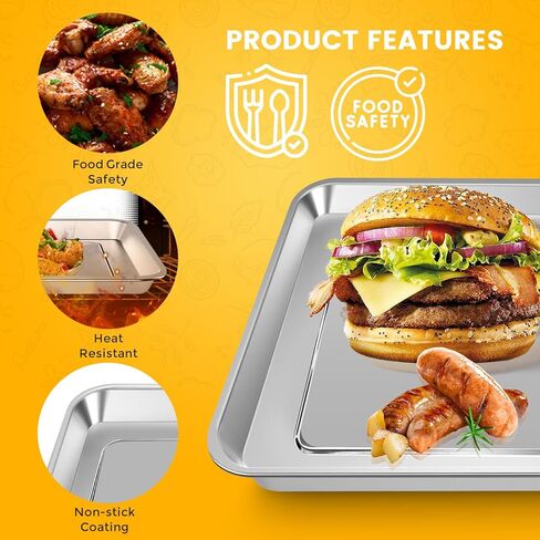 Air Fryer Basket Tray Replacement for Cuisinart TOA-95 Toaster Air Fryer Convection Oven, 14.5 * 11.6'' Non-stick Mesh Air Fryer Steel Basket Wire Rack Accessories Parts, Dishwasher Safe in Saudi Arabia