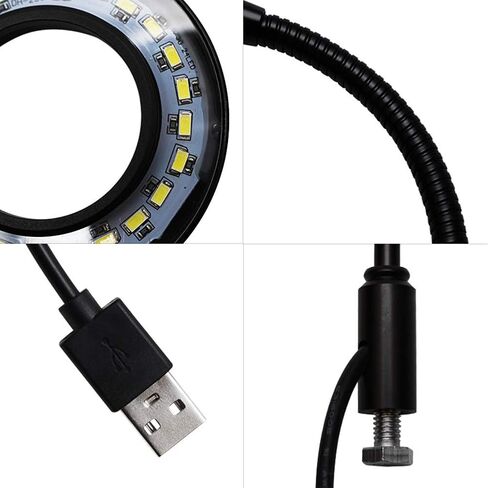 ضوء حوض السمك LED كامل الطيف، ضوء LED قابل للتعديل 360 درجة مع لوح الخيزران، مصباح يعمل بمنفذ USB للمناظر الطبيعية المصغرة للنباتات وخزان الأسماك والنباتات في أصص (الحجم: S) in Kuwait