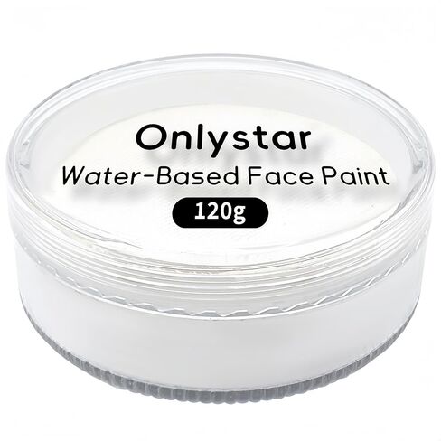 120g White Face Paint - Water Based & Non-Toxic Professional Face and Body SFX Makeup for Halloween, Clown, Joker, Skeleton, Vampire Cosplay - Safe for Kids and Adults (4.23 oz) in Saudi Arabia