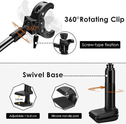 Linkidea Hair Dryer Stand, 360 Degree Rotating Blow Dryer Holder Hands-Free, Gooseneck Bracket with Clamp Mount for Dog Cat Grooming Home Salon in Saudi Arabia