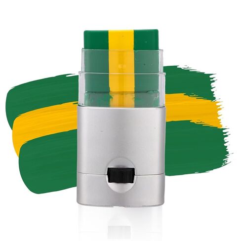4pcs Sports Face Paint Stick, Safe Glare Blendable 3 Color Eye Face Paint for Football Soccer Softball Baseball Sports Theme Makeup for Adults Athletes Players (Green Yellow Green) in Saudi Arabia
