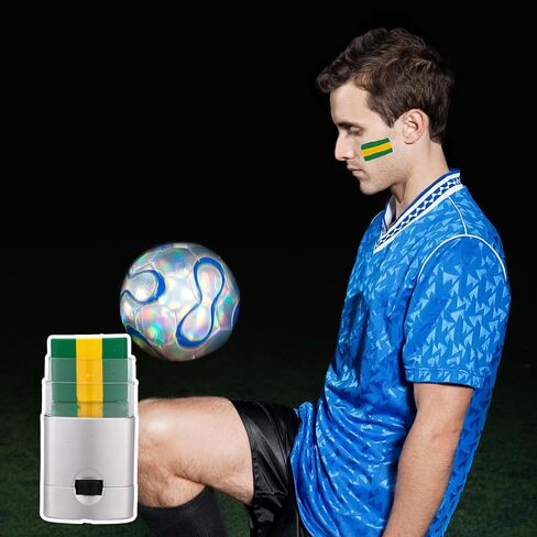 4pcs Sports Face Paint Stick, Safe Glare Blendable 3 Color Eye Face Paint for Football Soccer Softball Baseball Sports Theme Makeup for Adults Athletes Players (Green Yellow Green) in Saudi Arabia