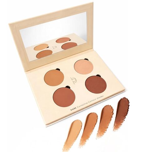 Beau Pur Corrective Contour Palette – Cream & Powder Shades for All Face Shapes & Dark Skin Tones – Sculpt & Define – Travel-Friendly, Pure, Cruelty-Free, Sulfate & Paraben Free Made in USA (Dark) in Saudi Arabia