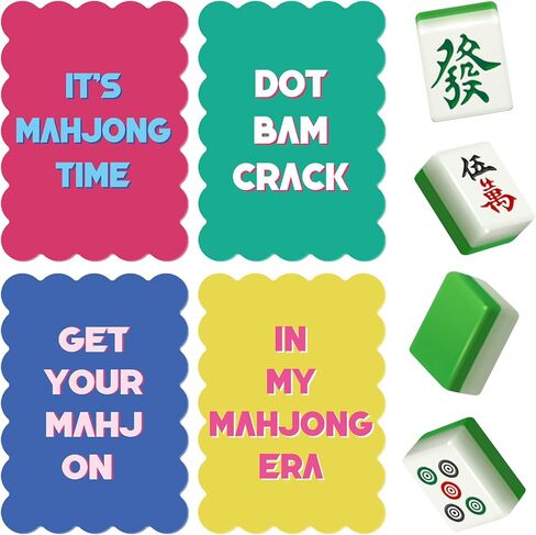 DERTE 4 Pcs 7.1 Inch Mahjong Shuffler Cards Funny Mahjong Tile Mixers with Wavy Scalloped Edges Gifts for Lovers Playing in Saudi Arabia