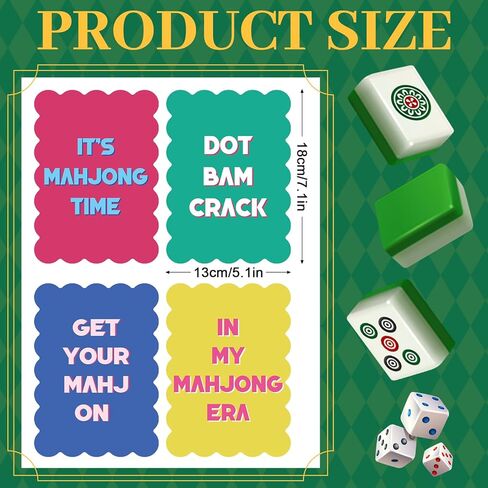 DERTE 4 Pcs 7.1 Inch Mahjong Shuffler Cards Funny Mahjong Tile Mixers with Wavy Scalloped Edges Gifts for Lovers Playing in Saudi Arabia