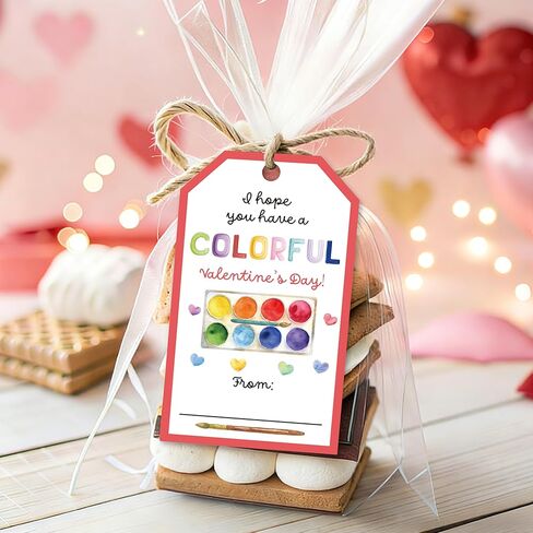 Valentine's Day Gift Tags - 50 Gift Tags with String, Have A Super Valentine's Day Suitable for Gift Wrapping, Candy Bags, Party Gifts-B03 in Saudi Arabia