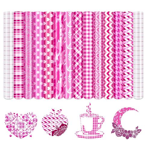 Tintnut Spring Plaids فينيل دائم - 10 ورقات 12 بوصة × 10 بوصة، فينيل لاصق دائم منقوش منقوش لعيد الفصح لآلة القطع، ملصق ذاتي لديكور المنزل in Saudi Arabia