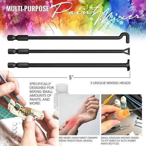 Pixiss Premium Resin Mixer - Handheld Rechargeable Epoxy Mixer, Epoxy Resin Mixer Pro Grade, Resin Stirrer for Resin, Resin Molds, Silicone Molds Mixing, Minimize Bubbles - (6 Paddles Included) in Saudi Arabia