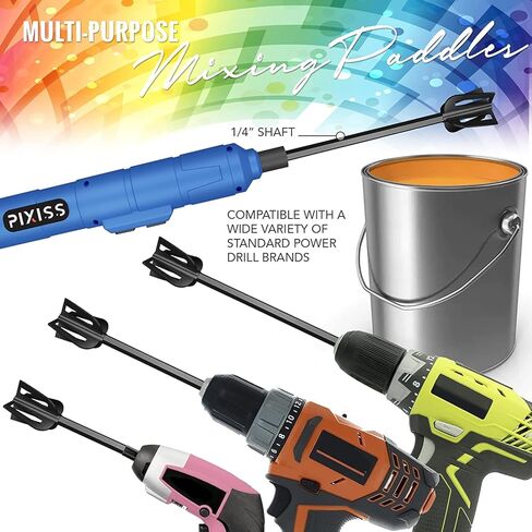 Pixiss Premium Resin Mixer - Handheld Rechargeable Epoxy Mixer, Epoxy Resin Mixer Pro Grade, Resin Stirrer for Resin, Resin Molds, Silicone Molds Mixing, Minimize Bubbles - (6 Paddles Included) in Saudi Arabia