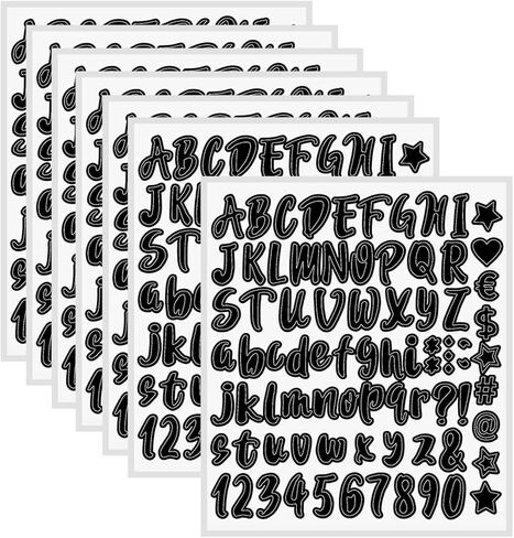 2628 Letter Stickers, 36 Sheets Colorful Alphabet Sticker, 1 inch Self Adhesive Letters Mailbox Numbers for Scrapbook, Water Bottle, Outdoor Sign- 12 Colors in Saudi Arabia