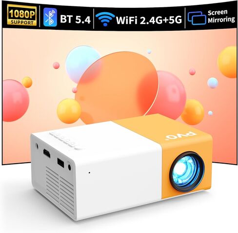 Mini Projector, PVO Portable Projector for Cartoon, Kids Gift, Outdoor Movie Projector, LED Pico Video Projector for Home Theater Movie Projector with HDMI USB Interfaces and Remote Control in Kuwait