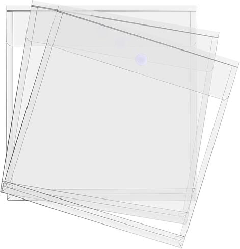 SINJEUN 40 PCS 12 x 12 Scrapbook Paper Holder, Top Loading Paper Storage Organizer with Button, Clear Document Folder for Holding Scrapbooking Vinyl Photos Cardstock in Saudi Arabia
