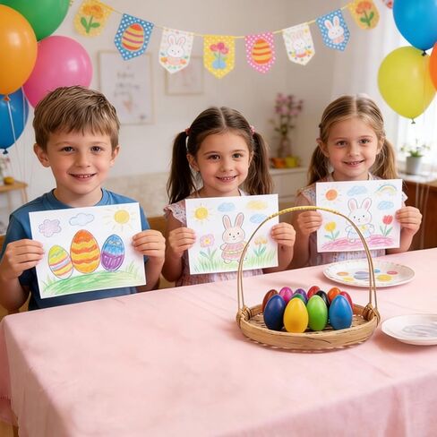 12 عبوة من أقلام تلوين بيض عيد الفصح، 12 لونًا من أقلام التلوين على شكل بيضة عيد الفصح للأطفال والبنات والأولاد الصغار، حشو سلة عيد الفصح، حشو البيض، هدايا الحفلات in Kuwait