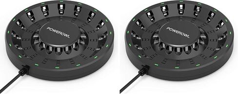 POWEROWL 16 Bay AA AAA Battery Charger (Updated, High Speed Charging) with Smart LED Light and Plug, for NIMH NICD Rechargeable Batteries and More in Saudi Arabia