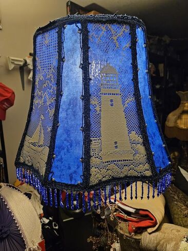 2 Yards Handmade Beaded Hanging Tassel Fringe Trim, Crystal Beads Tassel Fringing Trimmings for Sewing Craft Clothing Accessories (Navy Blue) in Saudi Arabia