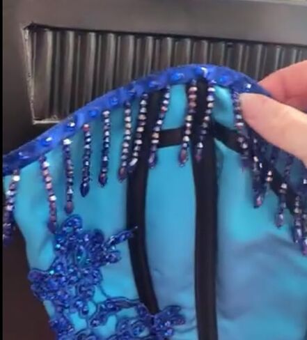 2 Yards Handmade Beaded Hanging Tassel Fringe Trim, Crystal Beads Tassel Fringing Trimmings for Sewing Craft Clothing Accessories (Navy Blue) in Saudi Arabia