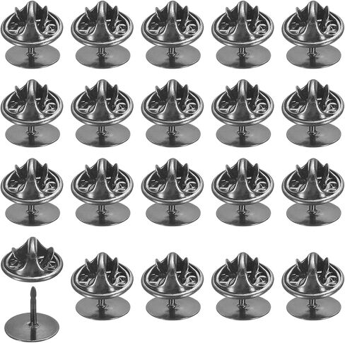 uxcell 100Pairs Metal Locking Pin Backs, Brass Butterfly Clutch Tie Tacks Pin Back Replacement with 9.5mm Length Blank Pins for Name Tag Craft Making, Silver in Kuwait