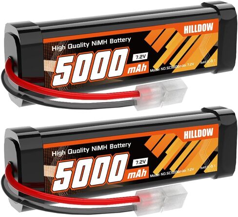 بطارية Hilldow 7.2 فولت 5000 مللي أمبير NiMH RC مع بطارية موصل TMY لشاحنات السيارات RC ومركبات RC (عبوتان) in Kuwait