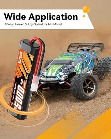 بطارية Hilldow 7.2 فولت 5000 مللي أمبير NiMH RC مع بطارية موصل TMY لشاحنات السيارات RC ومركبات RC (عبوتان) in Kuwait