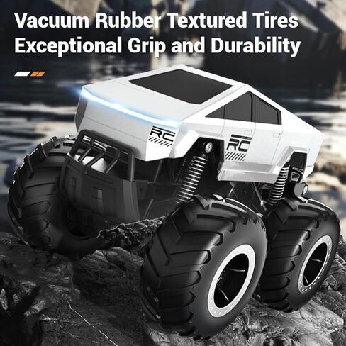 1:16 Cybertruck Remote Control Car, 2.4 GHz 4WD Amphibious Off-Road Pick-up Truck with LED Light, Waterproof Monster Truck Hobby RC Cars Toys for Teen Adults in Saudi Arabia