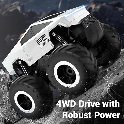 1:16 Cybertruck Remote Control Car, 2.4 GHz 4WD Amphibious Off-Road Pick-up Truck with LED Light, Waterproof Monster Truck Hobby RC Cars Toys for Teen Adults in Saudi Arabia