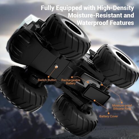 1:16 Cybertruck Remote Control Car, 2.4 GHz 4WD Amphibious Off-Road Pick-up Truck with LED Light, Waterproof Monster Truck Hobby RC Cars Toys for Teen Adults in Saudi Arabia