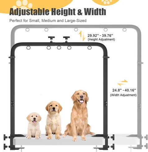 Dog Grooming Table Arm - Adjustable Height & Width, Heavy Duty Dog Grooming Station with 4-Piece Scissors Comb Set, Includes Adjustable Hammock & 2 No-Sit Haunch Holders for Dogs & Cats in Saudi Arabia