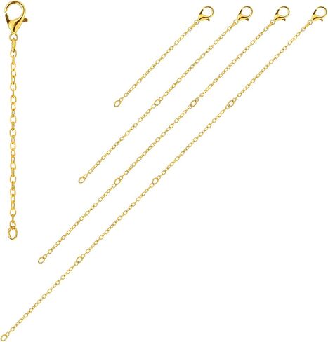 Gold Necklace Extender, 4 Pcs Alloy 2" 4" 6" 8" Necklace Extenders for Women Adjustable Gold Chain Extenders for Necklaces for DIY Crafts, Jewelry Making, Bracelet, Anklet in Saudi Arabia