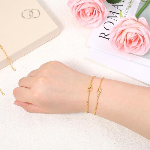 Gold Necklace Extender, 4 Pcs Alloy 2" 4" 6" 8" Necklace Extenders for Women Adjustable Gold Chain Extenders for Necklaces for DIY Crafts, Jewelry Making, Bracelet, Anklet in Saudi Arabia