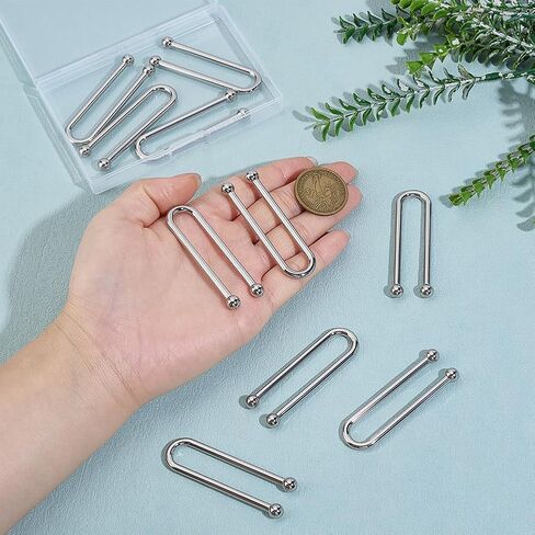 PH PandaHall 10pcs Alloy Bikini Clips U Shape Swimwear Fastener Metal Bikini Pin Buckle Bra Connector Linker Swimwear Front Clasp Replacement for Bikinis Swimsuit Lingerie Costume Accessory, Platinum in Saudi Arabia