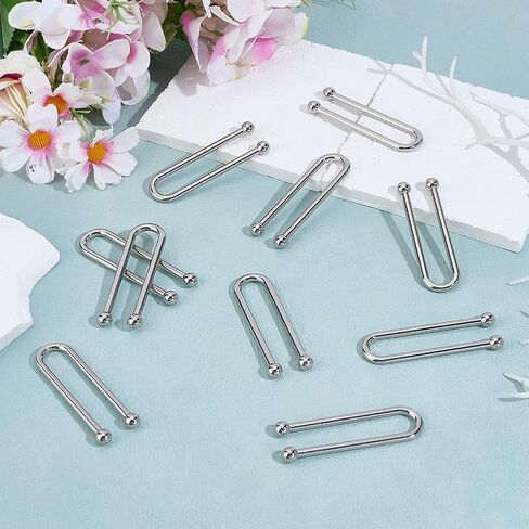 PH PandaHall 10pcs Alloy Bikini Clips U Shape Swimwear Fastener Metal Bikini Pin Buckle Bra Connector Linker Swimwear Front Clasp Replacement for Bikinis Swimsuit Lingerie Costume Accessory, Platinum in Saudi Arabia