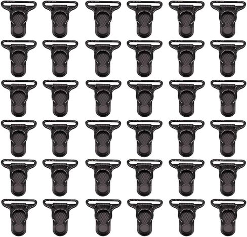 lasenersm 50 Pieces 20 mm Garter Belt Straps High Body Shaper Stockings Suspenders Corset Suspenders Clip Suspender Clips Garter Clips Grips Corset Sewing Supplies, Black in Saudi Arabia
