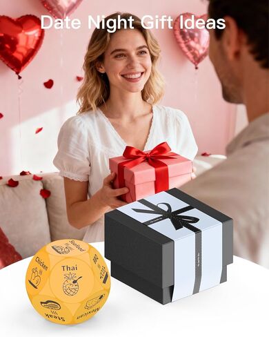 Valentines Day Gifts for Him Her,Stocking Stuffers for Men Women Adults,Date Night Food Dice Couples Gift,Anniversary Birthday Wedding White Elephant Gag Gifts for Boyfriend Girlfriend Husband(Yellow) in Saudi Arabia