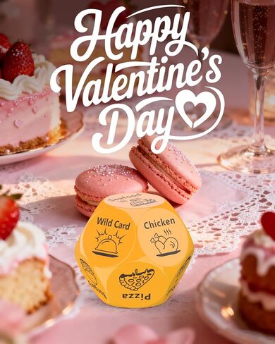 Valentines Day Gifts for Him Her,Stocking Stuffers for Men Women Adults,Date Night Food Dice Couples Gift,Anniversary Birthday Wedding White Elephant Gag Gifts for Boyfriend Girlfriend Husband(Yellow) in Saudi Arabia