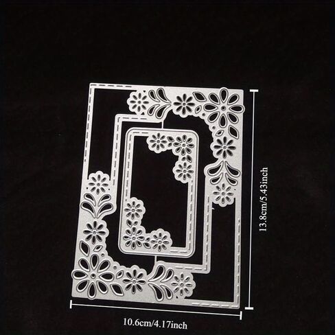 1 قطعة مستطيل زهرة الحدود المعادن قطع يموت DIY بها بنفسك سكرابوكينغ النقش ورقة الإطار Stamps الحرف قالب قالب الإستنسل in Saudi Arabia