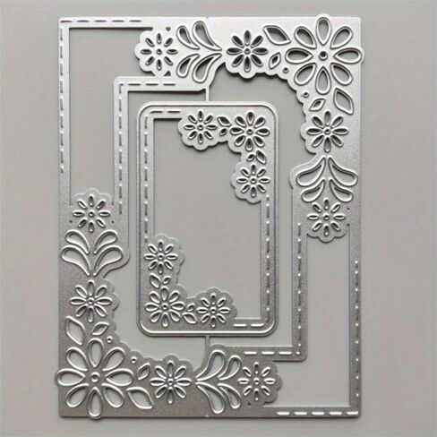 1 قطعة مستطيل زهرة الحدود المعادن قطع يموت DIY بها بنفسك سكرابوكينغ النقش ورقة الإطار Stamps الحرف قالب قالب الإستنسل in Saudi Arabia