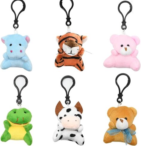 LUKBERA 28 Packs Plush Animals Keychain, Stuffed Animals Keychain Toys for Valentine's Day Easter Egg Fillers Classroom Exchange Gifts Goodie Bag in Kuwait